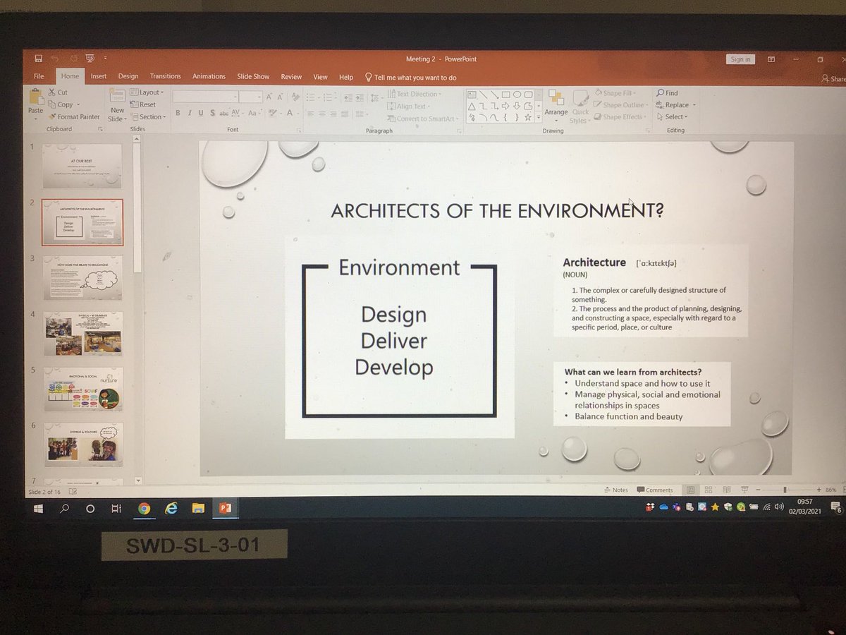 sthwilford's tweet photo. Staff meeting looking at how we become Architects of our Environment and how we can use this to support the full reopening of school next week #backtoourbest @TransformTrust https://t.co/2P5CNjJpOd