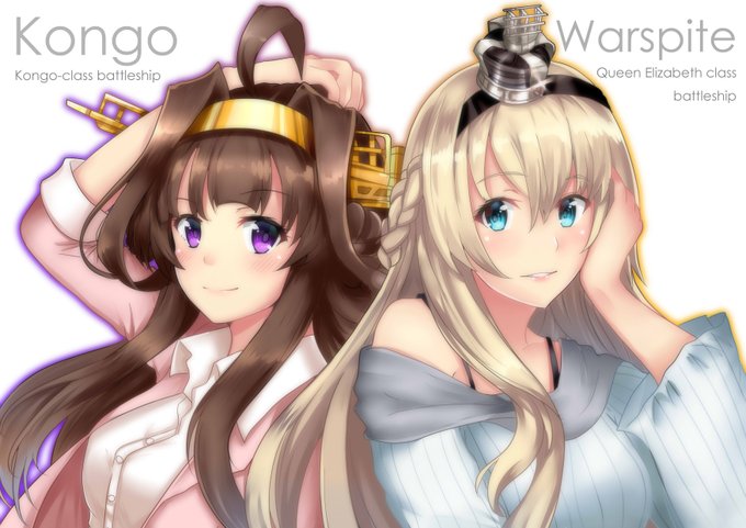 「kongou (kancolle) warspite (kancolle)」Fan Art(Latest)