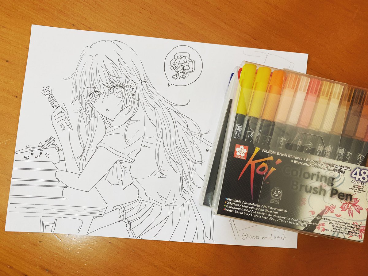 crossword0415's tweet photo. New colouring pens🎨🎨🎨😆
#crossword0415 #drawing #drawings #絵描きさんと繋がりたい #絵 #漫画 #漫畫 #手繪 #manga #mangagirl #illustration #illustrator #illustragram #comic #shoujomanga #art #artwork #couple #animecouple #animegirl #watercolor #水彩 #彩繪 #coloring #colourpen https://t.co/MKDg0pfUqf