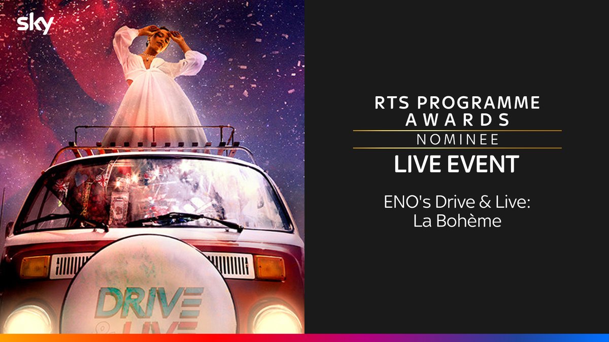 Thrilled to have been nominated for an <a href="/RTS_media/">Royal Television Society</a> #RTSProgrammeAwards for Live Event - ENO Drive &amp; Live: La Bohème 🙌🚗🎶🙏

#ENODriveLive <a href="/Yourallypally/">Alexandra Palace</a>