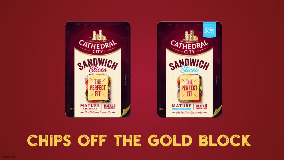 Chips off the gold block. An ad for today's <a href="/OneMinuteBriefs/">One Minute Briefs ⏱️</a> : #SandwichSlices <a href="/CathedralCity/">Cathedral City</a>  #copywriting