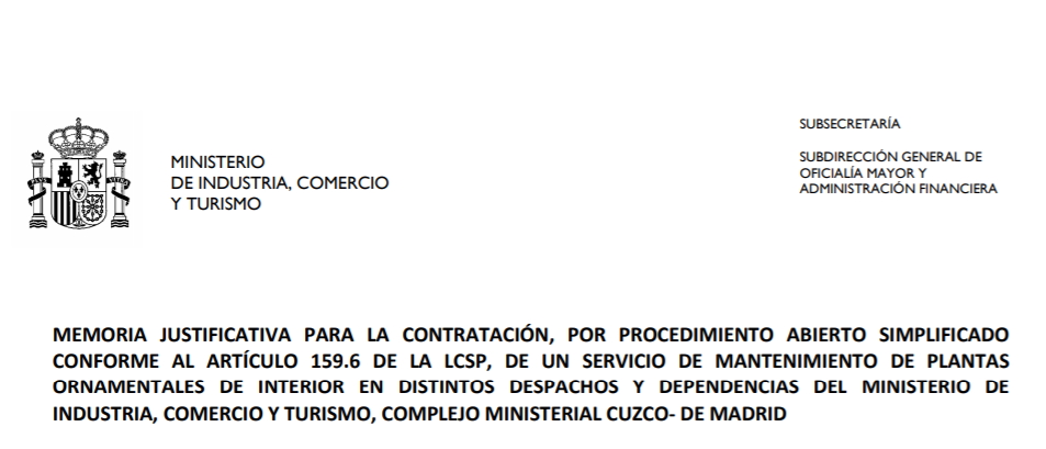 FernandoHValls's tweet photo. El Ministerio de Industria firma un contrato por 7.080 euros para que una empresa cuide 80 plantas de interior en despachos y otras dependencias. ¿En serio? https://t.co/McNevaDuYB