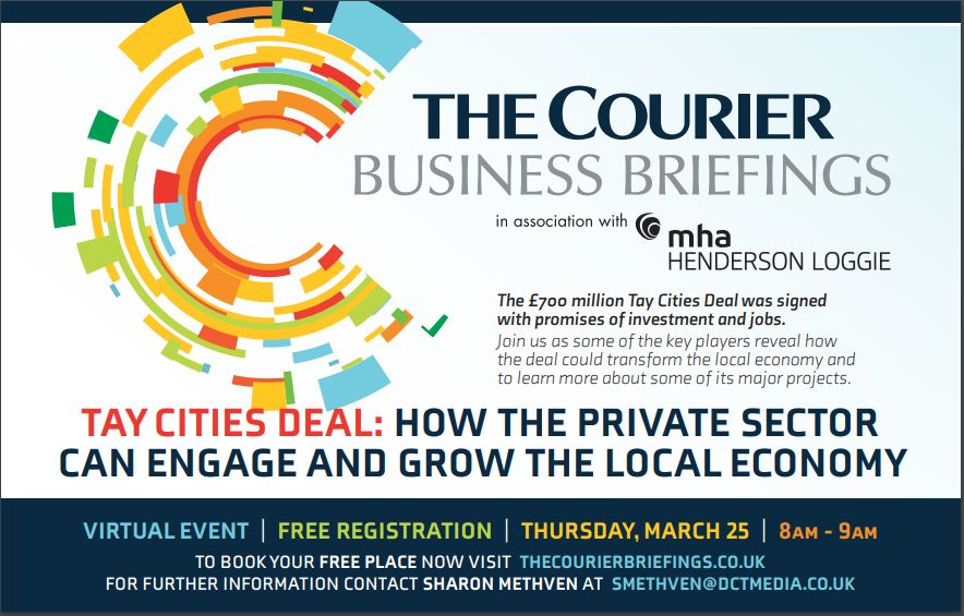 Sharon Methven (@shazmethven) on Twitter photo Save the date! March 25. Tay Cities Deal virtual event.
The Courier Business Briefing with <a href="/HendersonLoggie/">Henderson Loggie</a>
Hosted by our very own Ellis Watson, come & have your say & put your questions to the panel. Book your FREE place now bit.ly/3bT33oD
<a href="/aimee_oc7/">Aimee Mitchell</a> <a href="/C_RMcLaren/">Rob McLaren</a> Save the date! March 25. Tay Cities Deal virtual event.
The Courier Business Briefing with <a href="/HendersonLoggie/">Henderson Loggie</a>
Hosted by our very own Ellis Watson, come & have your say & put your questions to the panel. Book your FREE place now bit.ly/3bT33oD
<a href="/aimee_oc7/">Aimee Mitchell</a> <a href="/C_RMcLaren/">Rob McLaren</a>