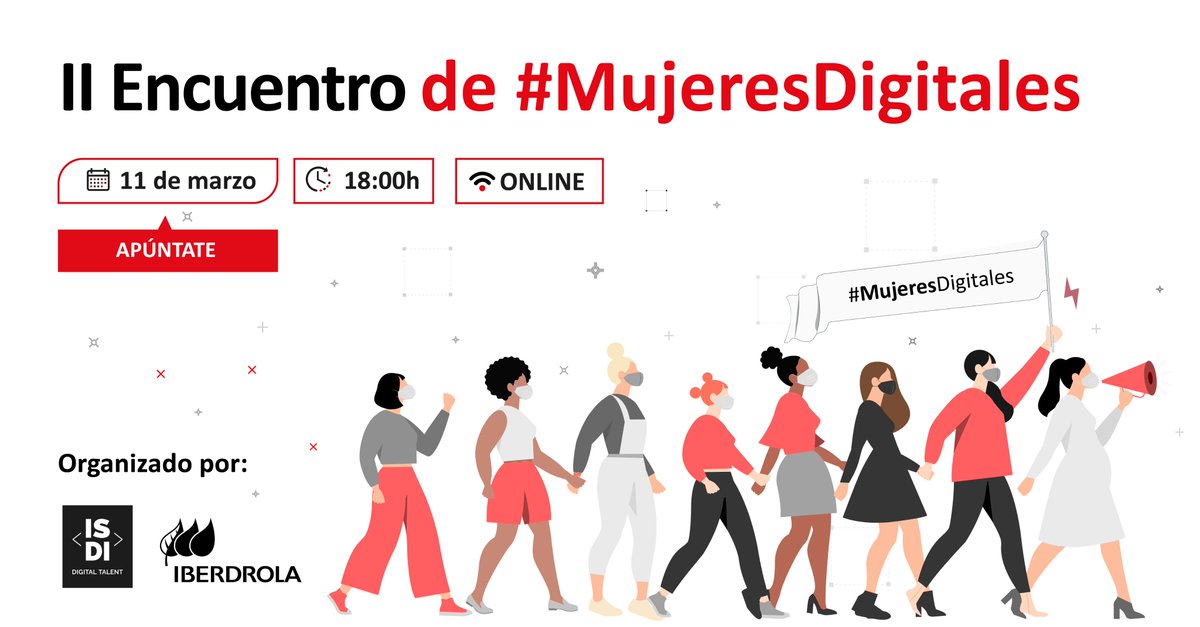 Descubre los retos, las oportunidades y la visión de las profesionales líderes para desarrollar tu carrera SIN TECHOS en el ámbito online 👉 No te pierdas el II Encuentro de #MujeresDigitales junto a <a href="/ISDI_edu/">ISDI</a> por el #Diadelamujer:

🗓️11 de marzo
⏰18 h.
‼️programs.isdi.education/event-mujeresd…