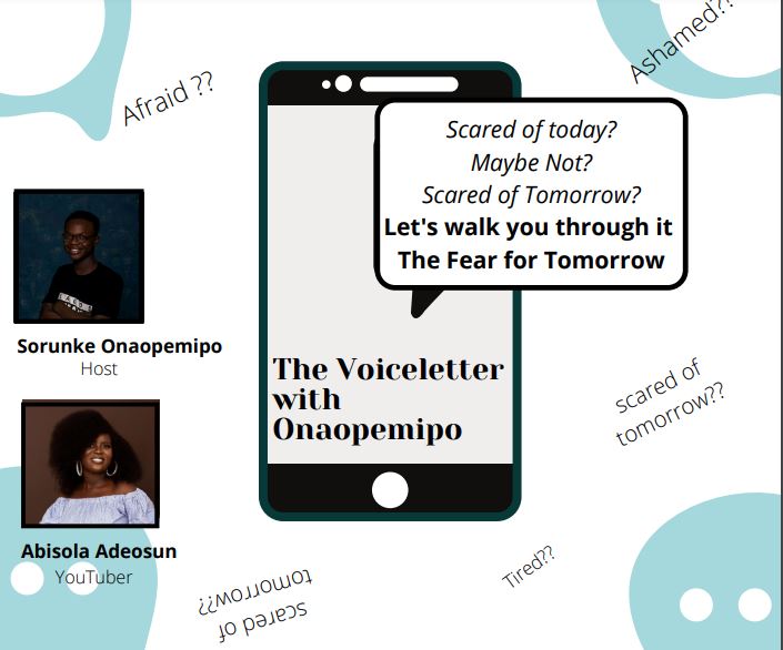 TheOnaopemipo's tweet image. YO!!! The voiceletter Fam !
 "The voiceletter with Onaopemipo March Edition Featuring Abisola Adeosun ". ⚓ @talkativeBisola 
We discussed the fear for tomorrow and how we can live above it as believers, amongst many other things.
anchor.fm/onaopemipo-sor…