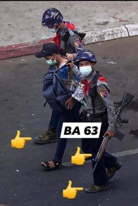 They are not police, wearing the military boots and still holding BA-63 (G-3) . BA- 63 ( G-3 ) is banned  internationally.

#RejectMilitaryCoup 
#CrimesAgainstHumanity