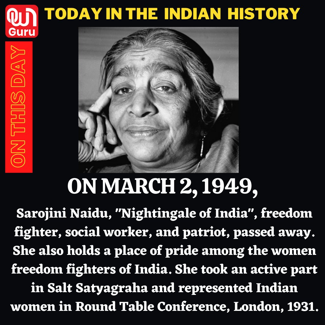 OfficialOwnTV's tweet photo. Visit our website @ https://t.co/tw19oqNu63
Follow us on Instagram @officialownguru
#historytoday #sarojininaidu #nightingaleofindia #poet #womenempowerment #history #indianhistory #ownguru #historyofindia https://t.co/Bg3JkZ2o87
