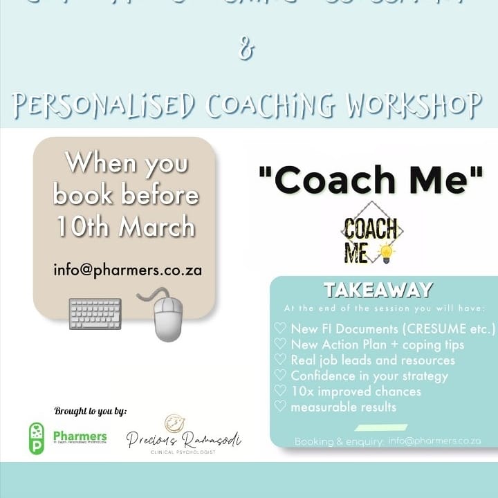 Hurry up before 10 March. Only ten seats are left🏃‍♂️🏃‍♂️🏃‍♂️💯

##CoachMe <a href="/PatriciaNgassam/">PHARMERS</a>