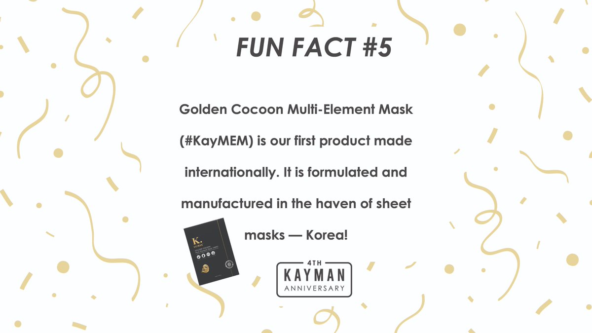 kaymanbeauty's tweet photo. To give our Kayfairies the best sheet masking experience, we made our #KayMEM Golden Cocoon Multi-Element Mask in the motherland of sheet masks โ Korea!
#KayMEM is our first product made internationally ๐ฅฐ https://t.co/4E6nbWrQIc