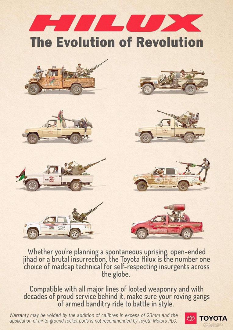 artfulgypzy's tweet image. Got To Love The Toyota Hilux....
The Hilux is the AK-47 of the truck world...

Driving in Hostile Environments @ tohff.com/2019/05/28/dri…

#securitydriver #securitydriving #closeprotection #executiveprotection #adventuretravel #driving #cars #trucks #hilux #toyota #tactical #war