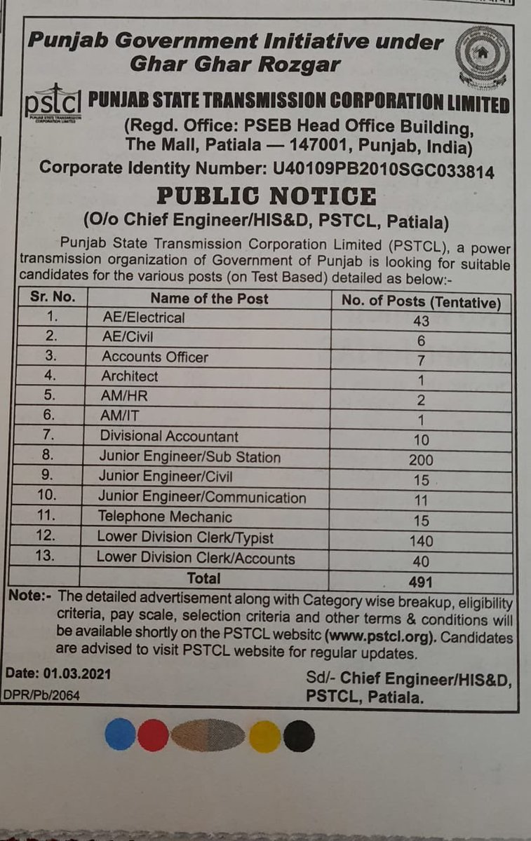 NavdeepakSandhu's tweet photo. Openings at Punjab State Transmission Corporation Ltd. ...

Alumni of @IKGujralPTU campuses &amp; affiliated colleges may apply. https://t.co/gLK4w3zEeg