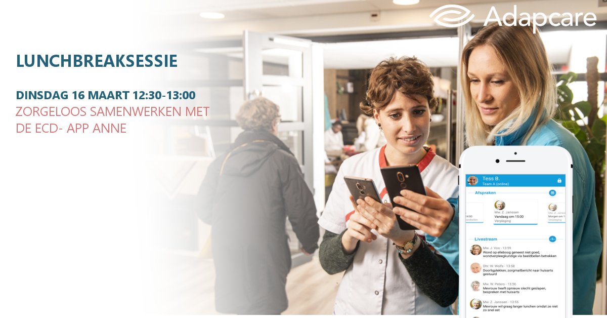Adapcare's tweet photo. De ECD-app Anne toevoegen aan je zorgteam? Ontdek de mogelijkheden van de ECD-app Anne en schrijf je in via: https://t.co/uDGb9qPVEn https://t.co/C9o4VzWjKk