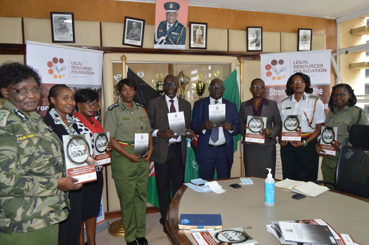 lrf_ke's tweet photo. Today we officially handed over the ‘Penal Institutions Strategy for preventing and Countering Radicalization to VE in Kenya &amp; Integrated Prisoners’ Management Manual’ to Commissioner General of @PrisonsKe , Wycliff O. Ogallo, CGW, EBS, CBS. @theGCERF @KaukuPaul @mukoyaeric https://t.co/jc40Qjzb4x
