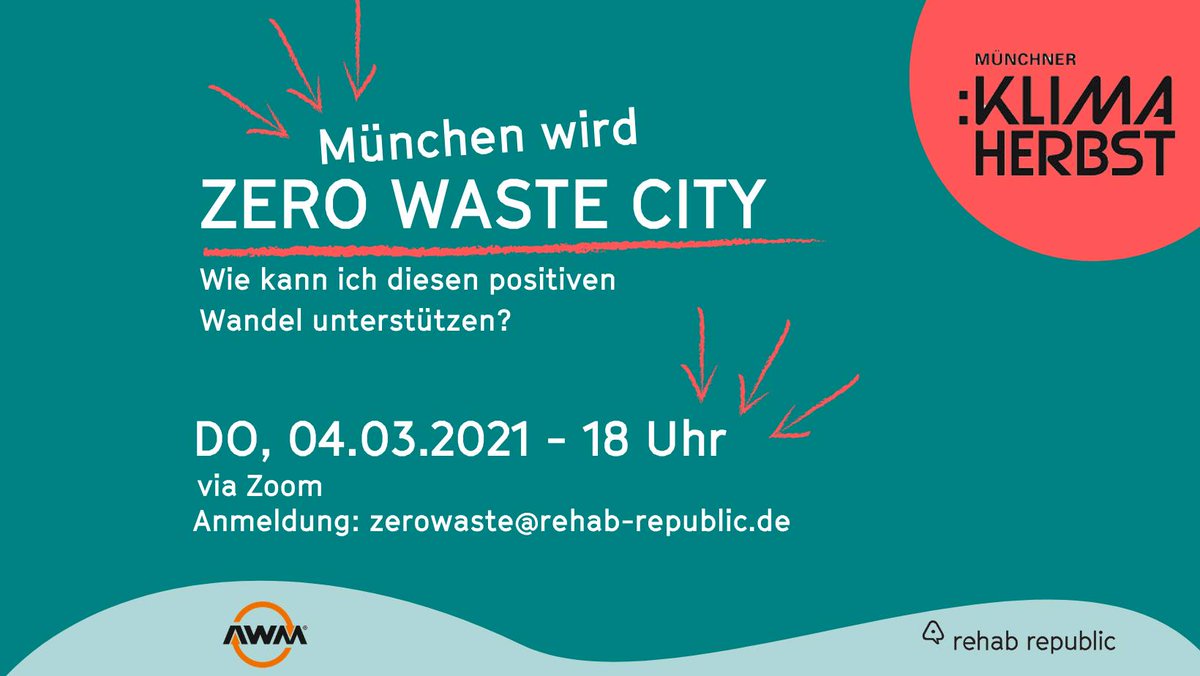 AWM_Muenchen's tweet photo. Am Donnerstag um 18 Uhr: München wird Zero Waste City #Abfallvermeidung #ZeroWaste @rehabrepublic @RathausSPD @CSUimRathaus @oedpmuenchen @GrueneRathaus_M @MucRebellion @GreenCityeV https://t.co/KZd5EYKyLj