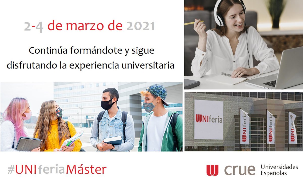 La <a href="/uclm_es/">Universidad de Castilla-La Mancha</a> participa desde hoy y hasta el jueves en #UNIferiamáster, la feria virtual de másteres de las universidades españolas.
Regístrate en master-uniferia.crue.org para conocer toda nuestra oferta en másteres, dobles títulos, programas bilingües y en inglés, becas...
