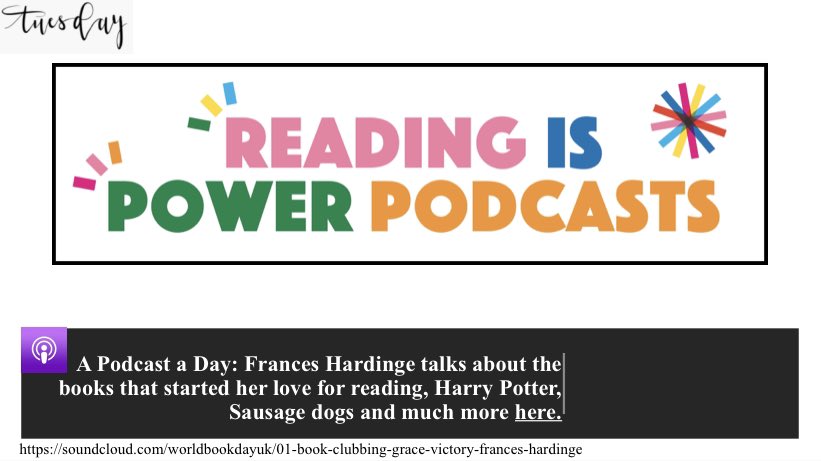 amytregelles's tweet photo. #APodcastADay listen here to the second podcast in the Reading is Power series. Frances Hardinge talks about what started her love of reading and much more here: https://t.co/9J4MzKS4zn @McrAcademy #WBD2021 https://t.co/8Mdj2zjKdY