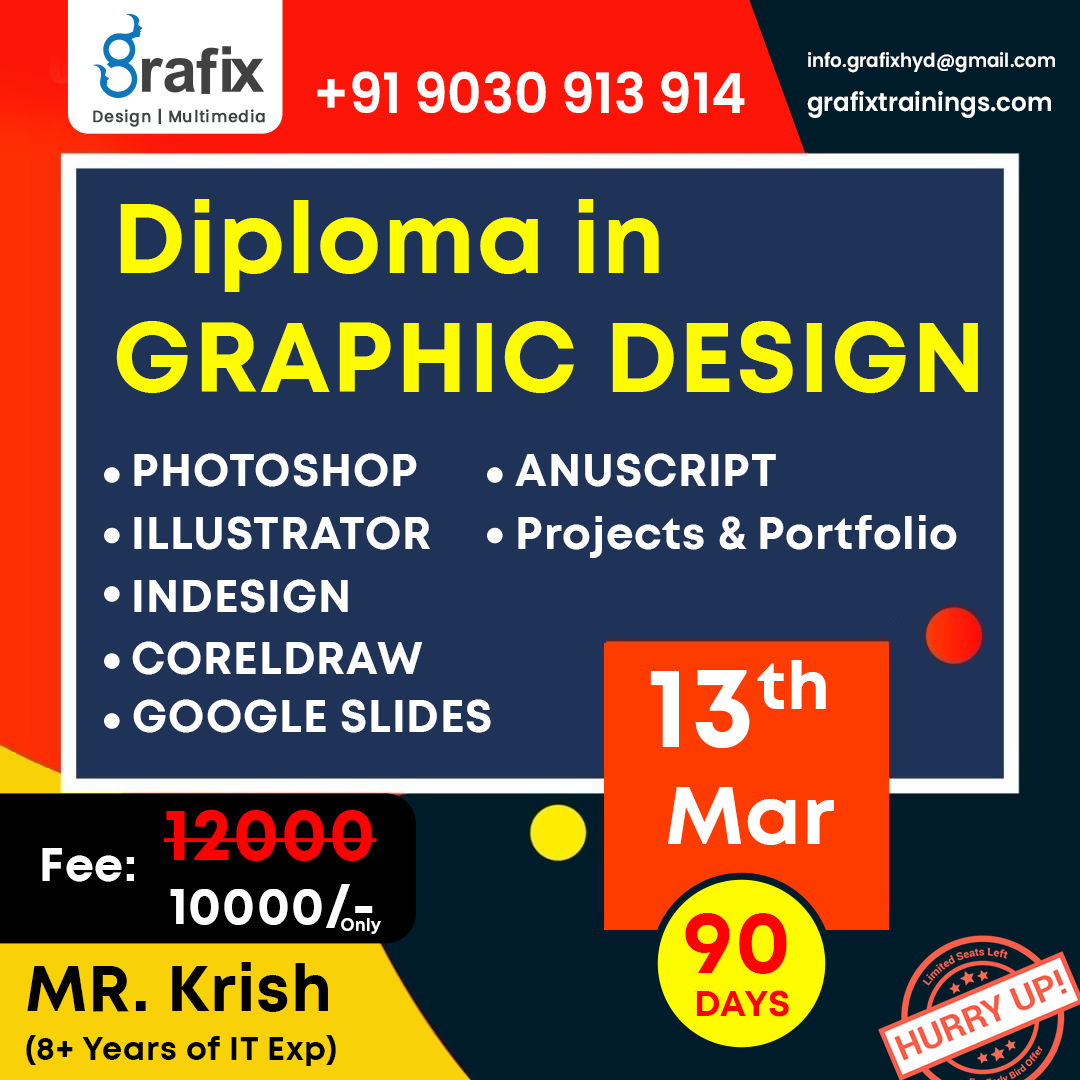 GrafixTraining's tweet photo. Learn Graphic Design Course:

Adobe Photoshop
Adobe Illustrator 
Adobe InDesign 
Corel Draw 
Contact: +91 9030913914 https://t.co/mtO7brJppb