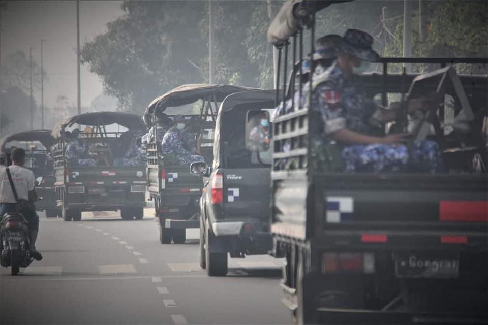 BunnyPhyoe's tweet photo. Now they brought extra terrorists reinforcements from marine and air into cities to crackdown the peaceful civilian protesters. @IntlCrimCourt  @SZarifi @CIJ_ICJ @UNinMyanmar @UNHumanRights @AllianceMilkTea @YourAnonCentral 
#WhatsHappeningInMyanmar
#Mar2Coup https://t.co/HQapVtV488