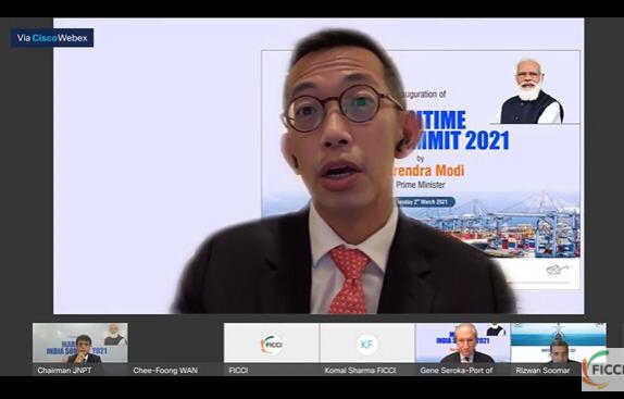 JNPort's tweet photo. While addressing the panel at #MaritimeIndiaSummit Mr. Wan Chee Foong from PSA International Pvt Ltd said “#JNPort has the physical skill, mega-market, digital connectivity, regulatory and sustainability frameworks-all ingredients for a mega port.PSA is proud to be part of JNPT” https://t.co/2qRkAhewJK