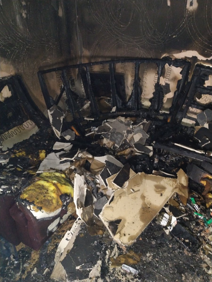 There was intense heat at this property fire last night. Crews from #axminster, #chard &amp; #martock prevented fire spread to the rest of property and any damage to next door. Please, please remember to do a night time check before going to bed.