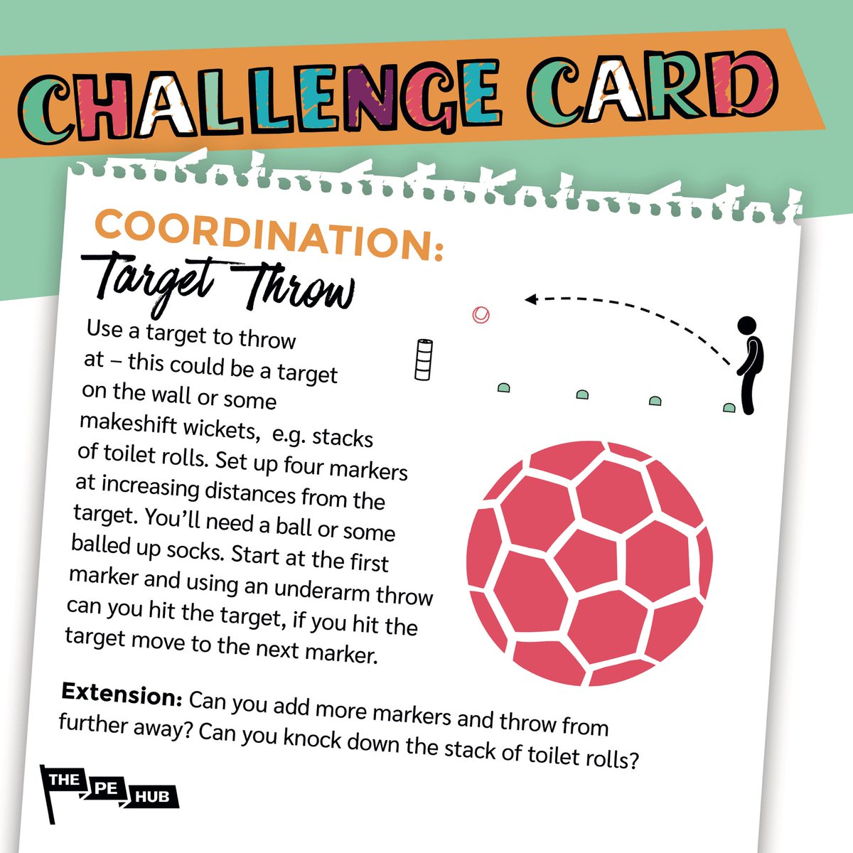 ThePEhub's tweet photo. *Week 7 Tuesday Challenge*
We hope you have some toilet rolls left over for target throw ๐งป & some ๐challenges this week
#pechallenge #thepehub #tuesdaychallenge #peathome #homeschooling #primarype https://t.co/EGdSIPq4sJ