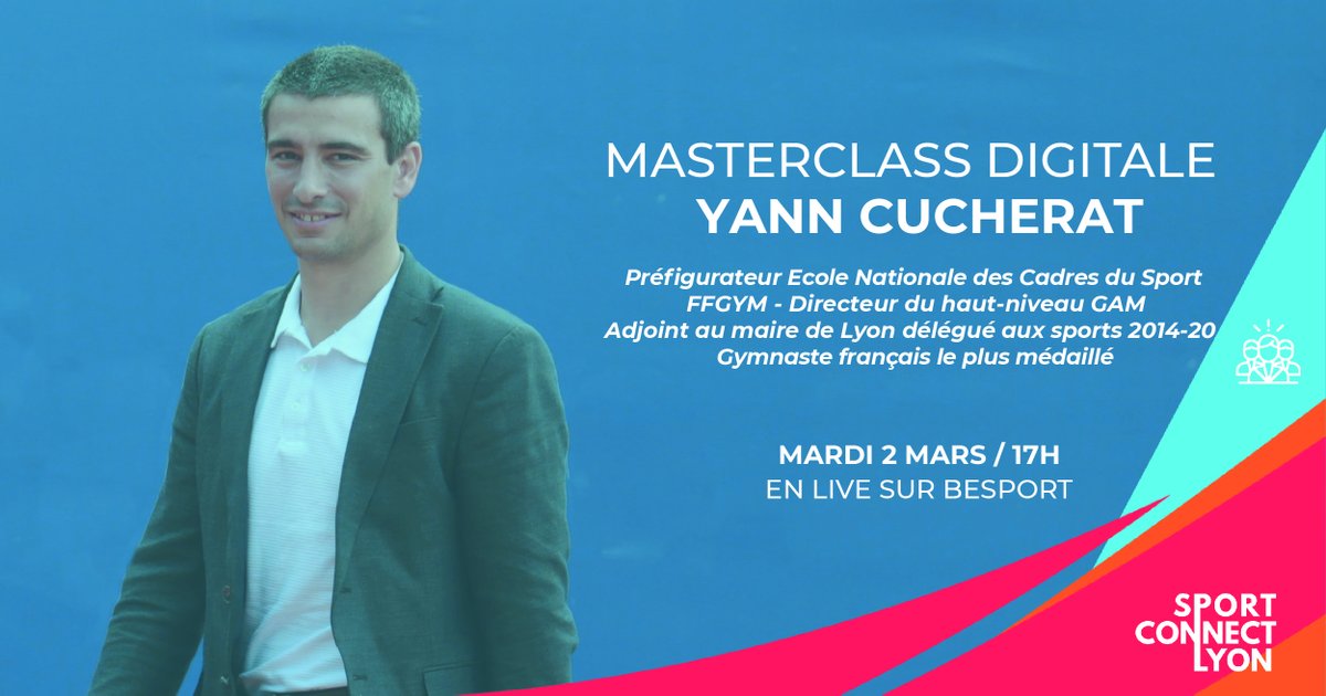 💥 JOUR DE MASTERCLASS AVEC <a href="/YCUCHERAT/">Yann CUCHERAT</a> !

⌚️ A 17h
💻 Diffusion sur <a href="/BeSport/">Be Sport</a> 👉🏻bit.ly/3bDXCdf
🔓 Ouvert à tous 

#SportConnectLyon #reseau #YannCucherat #Masterclass #echanges