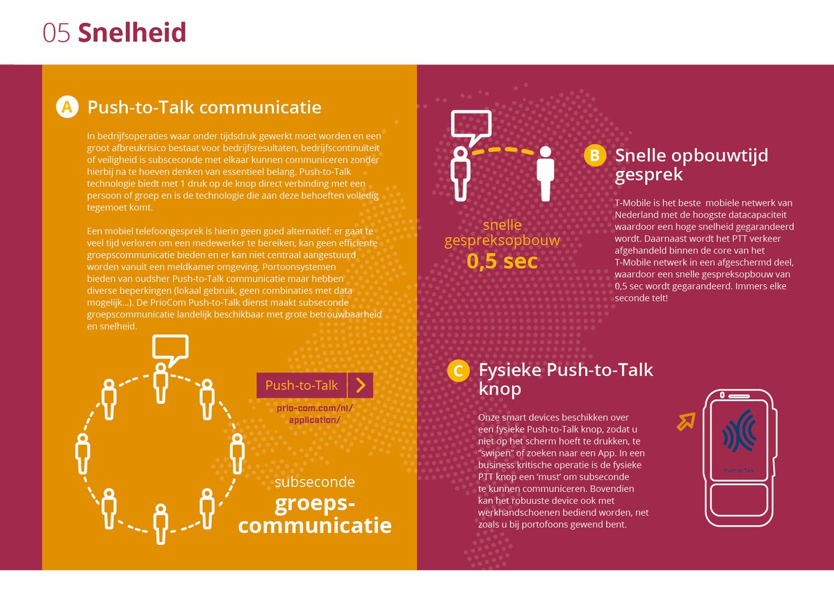Als er levens op het spel staan of als er hoge kosten ontstaan door uitval of calamiteiten, dan vertrouwen organisaties en overheid op missiekritische communicatie. 

Met één druk op de knop in contact staan met de meldkamer, groep of collega’s. 
Hoe? lnkd.in/e_nuwGQ