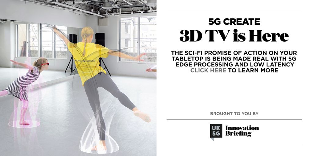 3D TV is Here  
The sci-fi promise of action on your tabletop is being made real with 5G edge processing and low latency Click here to learn more
buff.ly/3uJgRL5