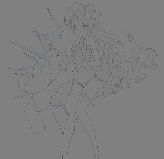 水着ヴラドさんの制作過程でーす(^q^) 