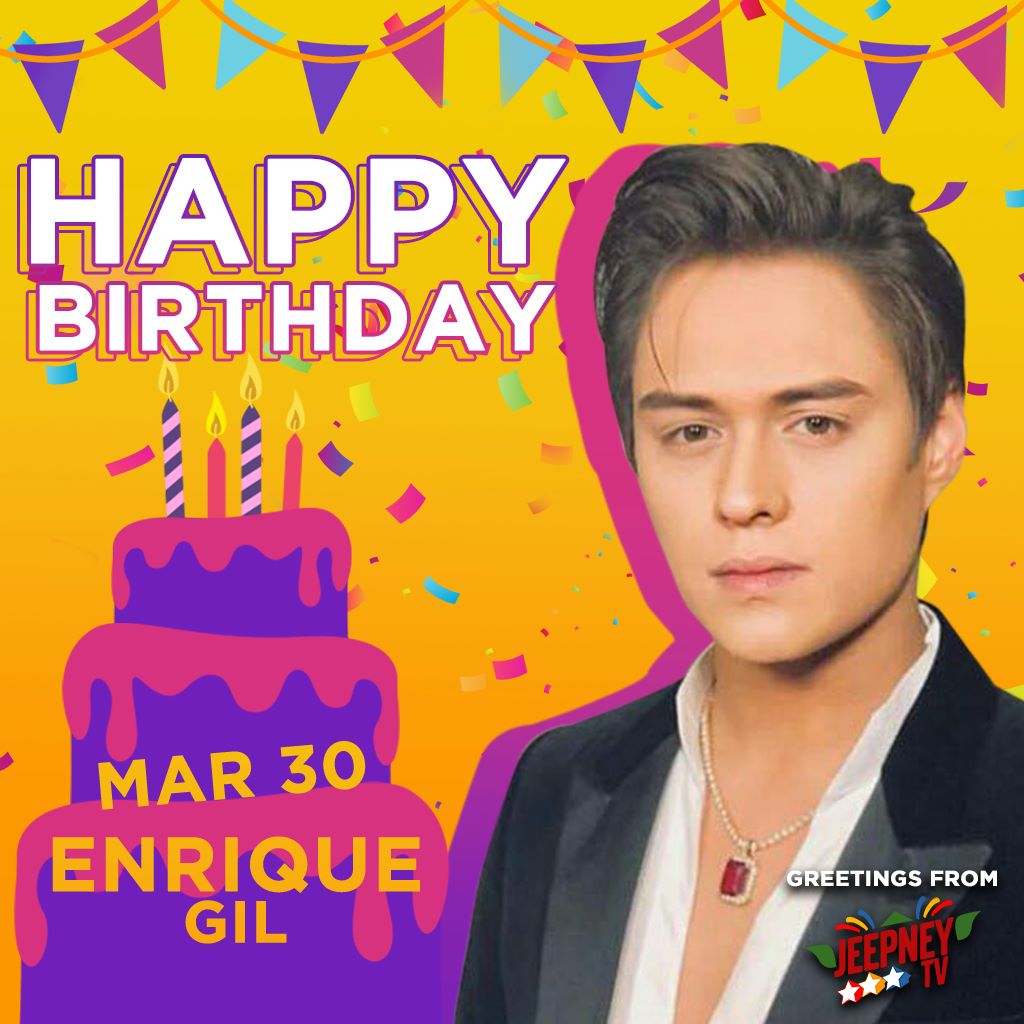 Happy birthday Enrique Gil! 🎂🎉

Greetings from Jeepney TV