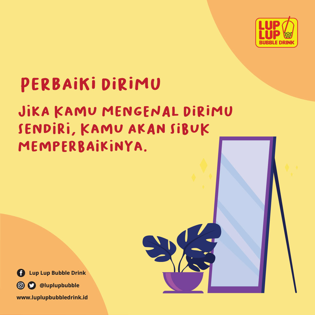 luplupbubble's tweet photo. Perbaiki dirimu,
Jika kamu mengenal dirimu sendiri, kamu akan sibuk memperbaikinya.
--
#LupLupBubbleDrink #luplupbubble #bubbledrink #enterpreneur #franchisebubbledrink #franchiseminuman #franchiseminuman #bubbletea #usahaminumanbubble #Jakarta #indonesia https://t.co/Wzacy1JioR