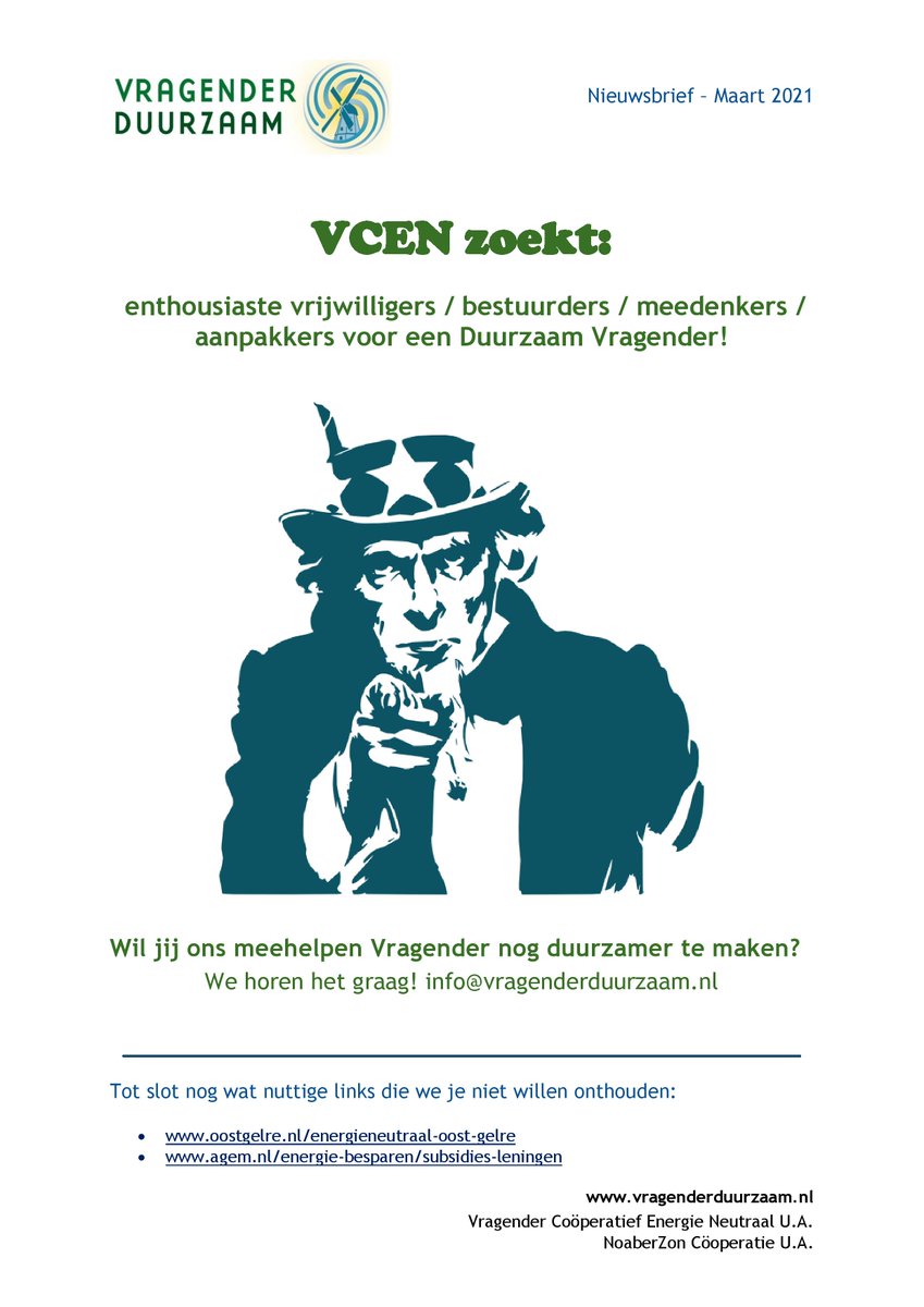 VCENduurzaam's tweet photo. Vragender Duurzaam heeft weer een nieuwe nieuwsbrief. https://t.co/moa2reBTpq