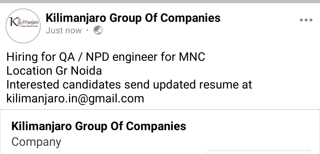 itsshruti92's tweet photo. To apply share resume at kilimanjaro.in@gmail.com https://t.co/JOeYTjUrYw