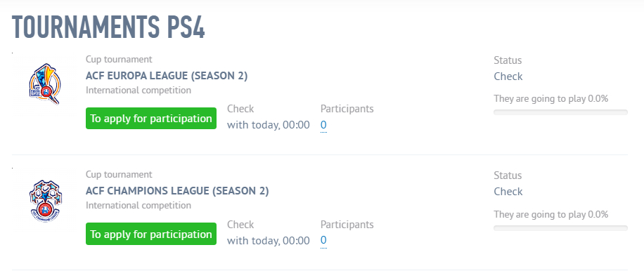 registration on the website
cyberfootball.online/tournaments/li…
New discord ACF
discord.gg/hfUj5Vav
Prize fund
✅Champions League € 900
✅Europa League € 600