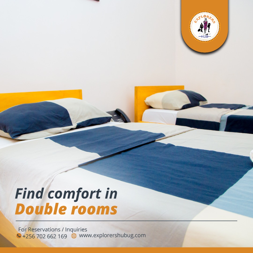 Explorers_hub's tweet photo. Find the utmost comfort in our double rooms and enjoy an amazing stay with us. For booking call us on +256 706 616 714 or find us at Plot 04, Lower Kololo Terrace. You can visit our website https://t.co/2k4H5Mgbzz  for more details.

#ExplorerUganda #Happynewmonth #HaloMarch https://t.co/kRKT12vGgY