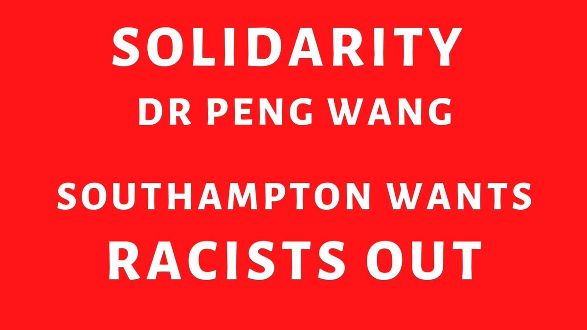 AntiRacismDay's tweet photo. Day of action today in response to the appalling racist assault on Dr Wang in Southampton - details here - get involved 👉🏿 https://t.co/LAvKTloBSw #DrWang - 300 joined last nights #Solidarity meeting called by Chinese Assoc #Southampton &amp; SUTR Southampton #WorldAgainstRacism https://t.co/0cMhyH5u1d