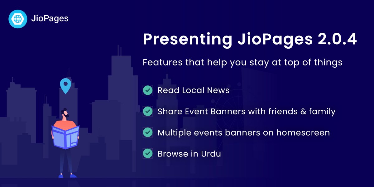 JioBrowser's tweet image. JioPages 2.0.4 is out now!
Download now &amp;amp; stay updated : jiopages.page.link/JioPages
#JioPages2_0_4
#UpdateNow  #RegionalLanguage #BrowseInYourLanguage
#urdu #local #LocalNews #event #ShareShareShare #whatstoday