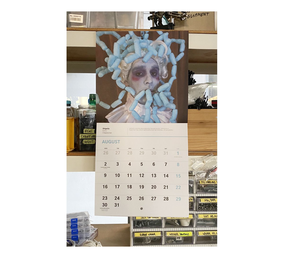 ENDOSYMBIOTIC LOVE- A calendar from our friend Hwa Young Jung. Each month tells the stories of a microbe that works in endosymbiosis with another species. Each relationship is described as a dating profile created in conversation between scientists and queer performance artists.