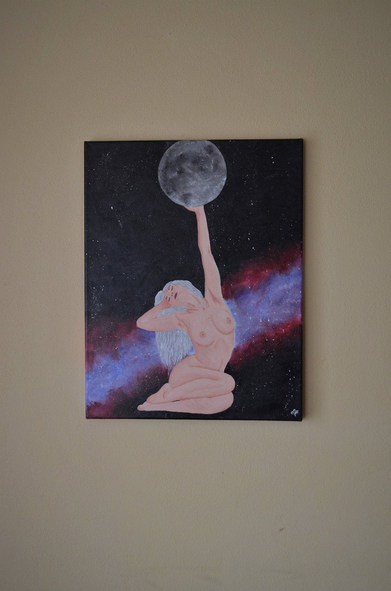 ArtRomanian's tweet photo. Excited to share the latest addition to my #etsy shop: original oil painting, moon goddess, nude oil painting, nude art, celestial art, galaxy artwork, sensual nude art, female form, oil art #stretchedcanvas #oilpainting #originaloilart #oiloncanvas https://t.co/4v6G9oCcuv https://t.co/4ZZpBPjUer