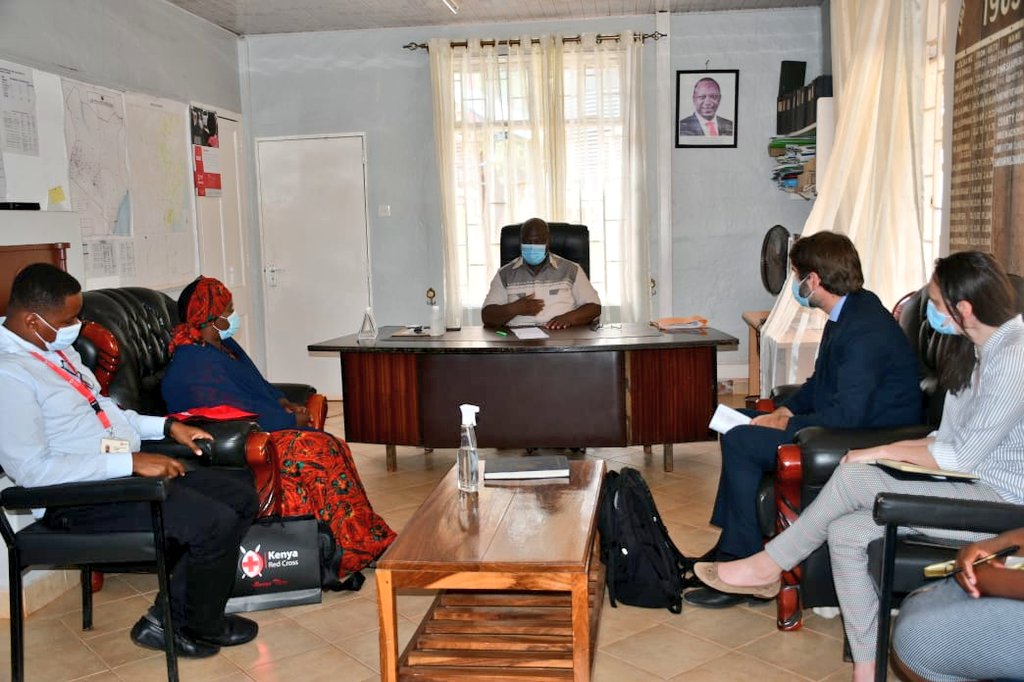 KenyaRedCross's tweet photo. During this morning's courtesy visit to H.E. Governor Salim Mvurya &amp; the County Commissioner; Dr. @AshaMohammed_ &amp; the @EUinKenya team acknowledged the support from the County to run @CPEYK_Ke in Kwale.  

Partnership with the County is what has also seen the youth here succeed. https://t.co/H89keEuIrO