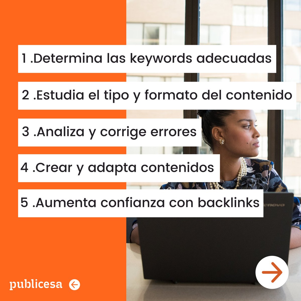 Publicesa's tweet photo. El posicionamiento web es fundamental para una estrategia de marketing digital efectiva y generar tráfico orgánico a nuestro negocio. ⁣Te mostramos 🔟 recomendaciones para mejorar el posicionamiento web:⁣
#marketingdigital #paginaweb ⁣
⁣ https://t.co/bNCnlRCLke
