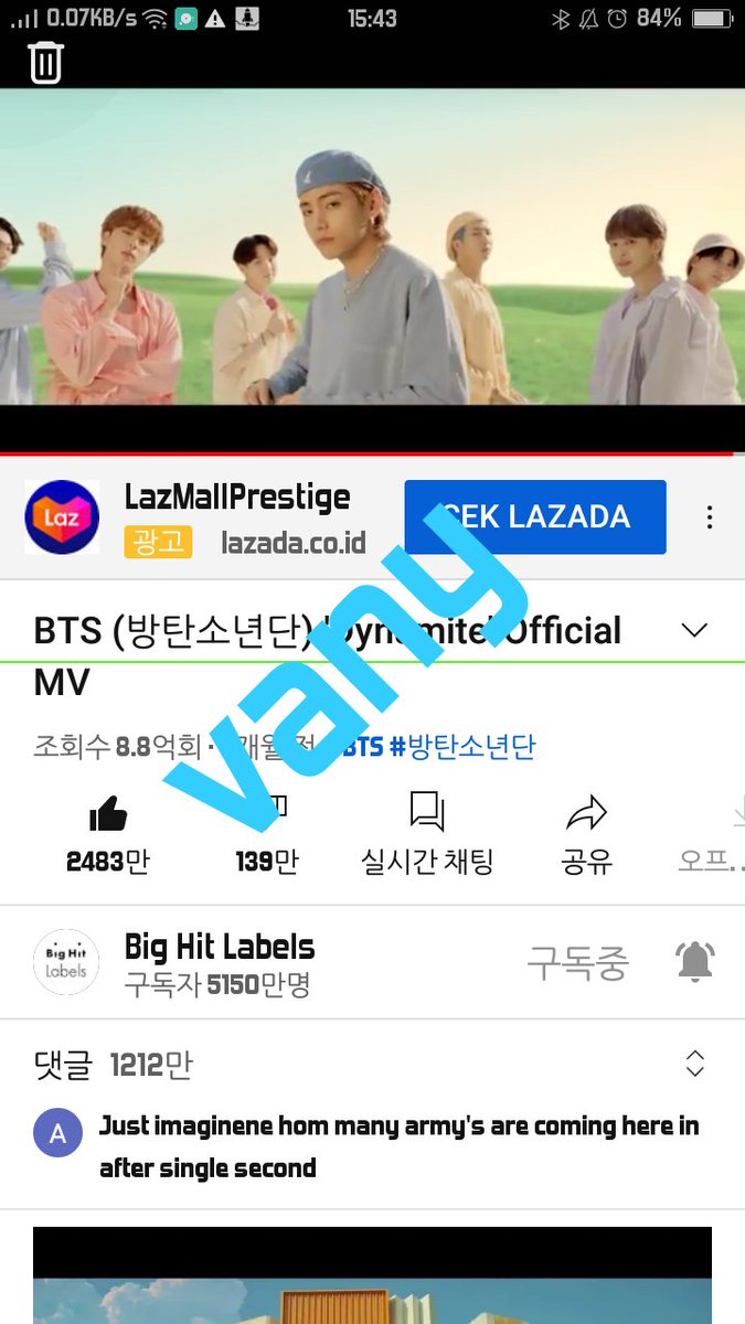 hyeraleehyun's tweet photo. BTS Streaming ๐๐
#IACStreamingParty @ArthMega
#BTS https://t.co/R6lJbOYd6l