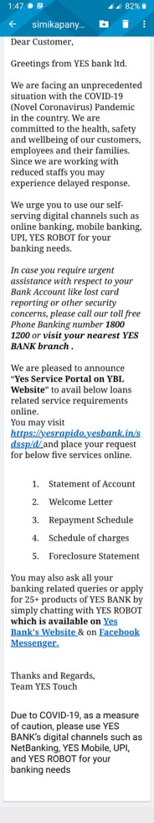simikapany's tweet photo. Covid remains the best excuse even after a year. Keep calling the toll free number thats always on recorded voice and no body to reply to failed digital transactions @YESBANK #disappointed https://t.co/Iq8bVk3x9P