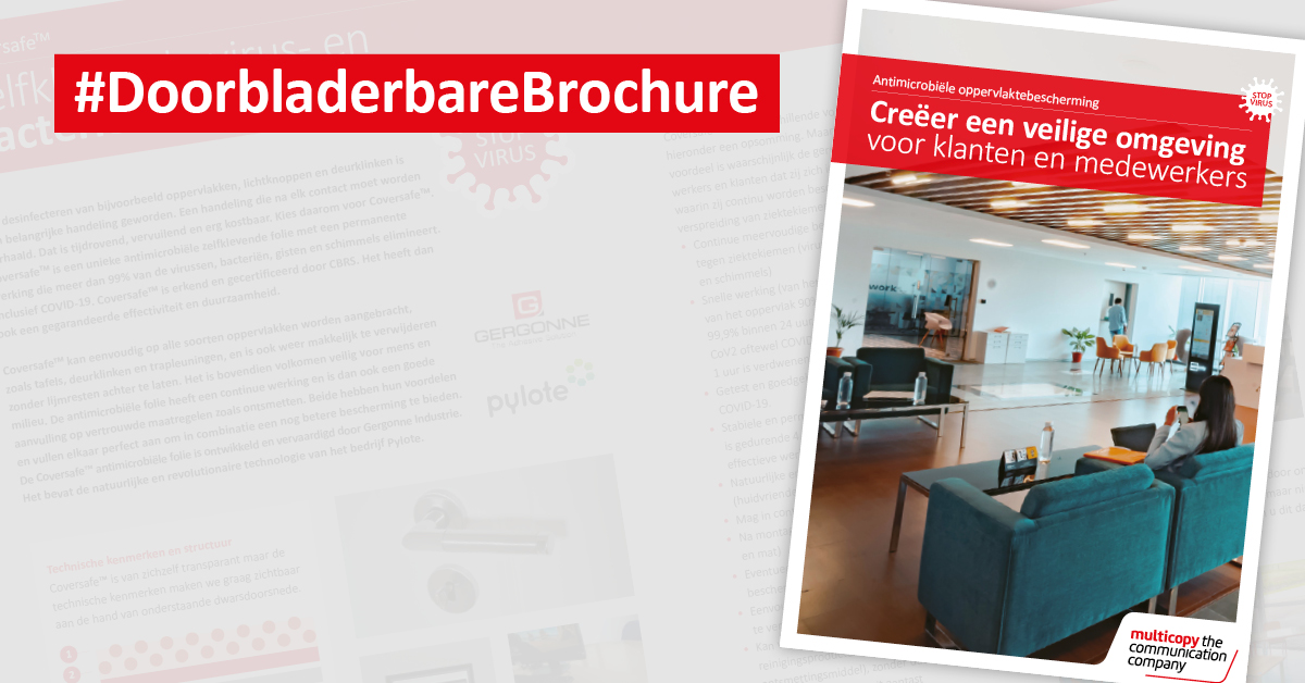 MultiCopyZwolle's tweet image. Wil jij ook dat je klanten en medewerkers zich in jouw bedrijfsruimte geen zorgen hoeven te maken over virussen 🦠 en bacteriën? Lees dan hier alles over onze speciale antimicrobiële folie: multicopy-online.nl/coversafe #staysafe #coversafe #covid19 #multicopy