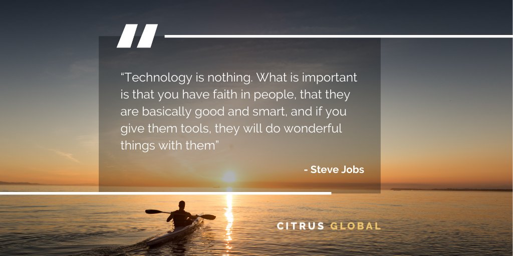 CitrusGlobalRec's tweet photo. Here at Citrus, we could not agree more with the late Mr. Jobs, people are what drives a company to be great, so why not contact us and source the talent you need to make your business thrive.

#SteveJobs #Tech #TalentSolutions

https://t.co/gJR2jfvpJS https://t.co/ah5bwkYy4t