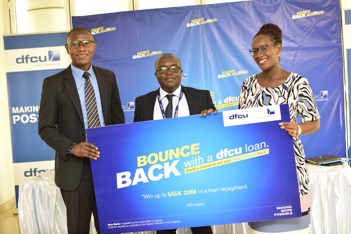 dfcugroup's tweet photo. We’re saying goodbye to the tough times of 2020 with the #dfcuBounceBackLoans. Access Personal Unsecured Loans of up to UGX 250,000,000 or the Baraka Business Loan between UGX 2 million and UGX 30 million, with flexible security requirements and a response time of 48 hours. https://t.co/2BJgIU3pxb