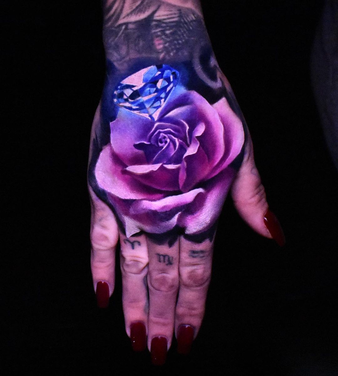 Blue Rose Tattoo on Hand - A Stunning Symbol