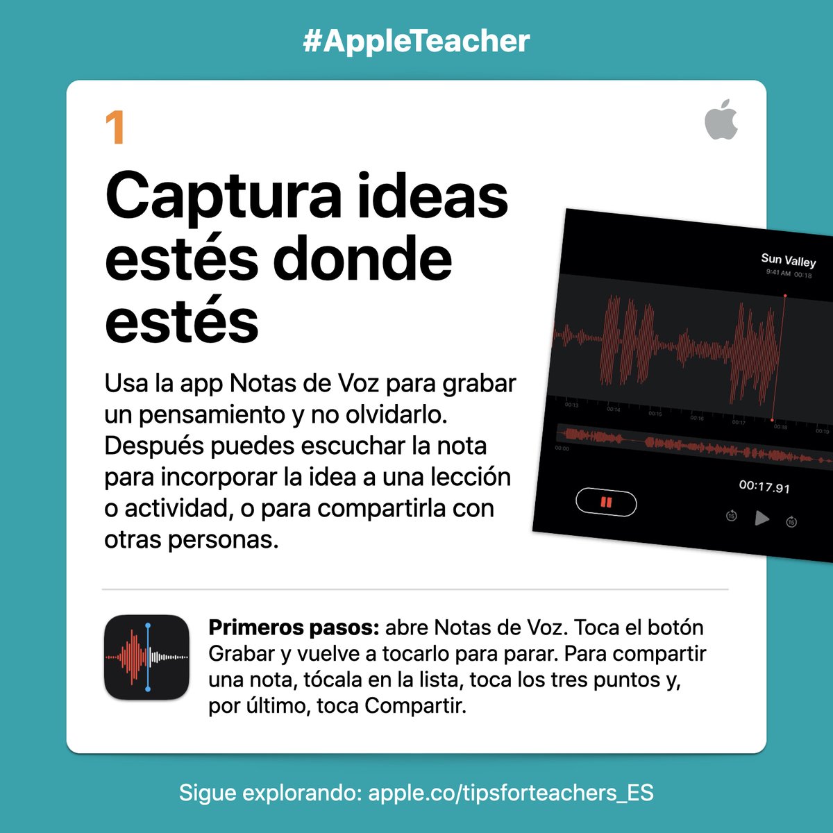 ¿Sabías que #AppleTeacher? 

Además de Certificación Gratuita, es un fantástico repositorio de recursos: 

bit.ly/30_recursos_iP…

Si quieres desarrollar tus #competenciasdigitales  te ayudamos, en sólo 30 días:

bit.ly/AppleTeacherEx…

#iPad #todocabetodofunciona <a href="/AppleEDU/">Apple Education</a>