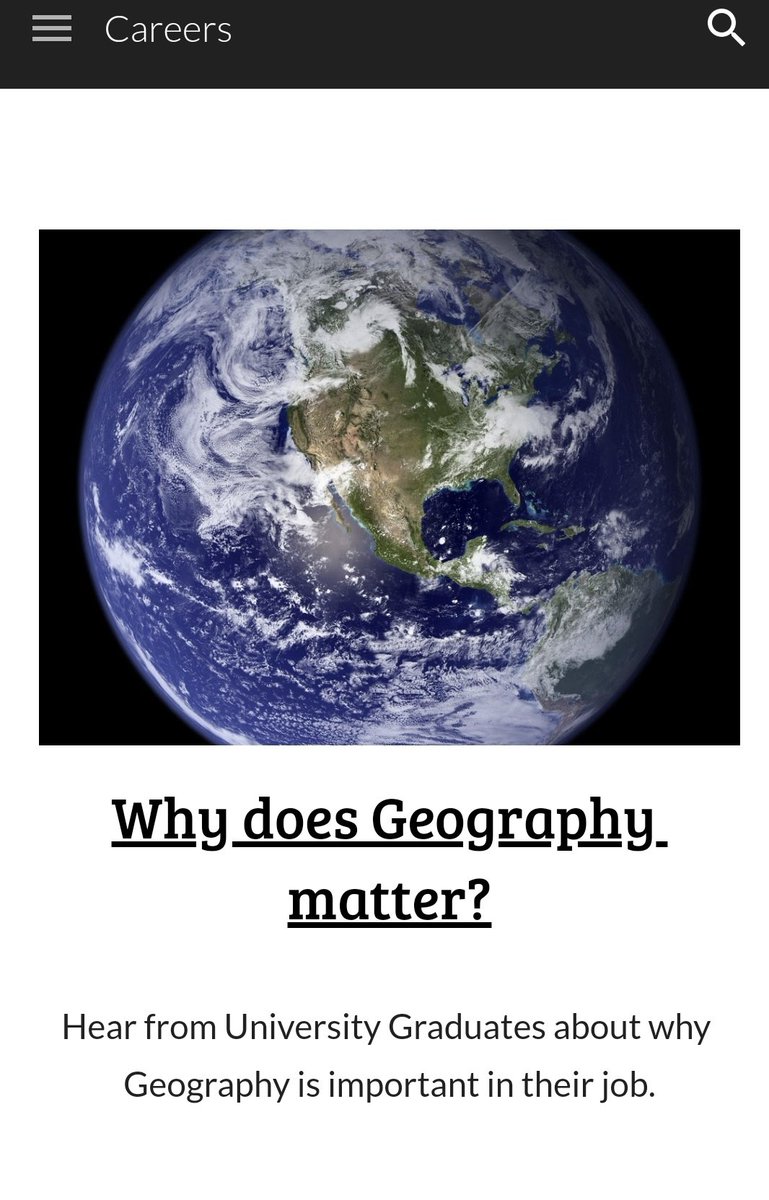 RCSGeography's tweet photo. Good morning! For #NCW21 we have added our own Geography Careers page to the @ReddenCourt Careers Site on your RM Unify Launchpad. Check it out for all things Geog! 🌍🧭🎓 https://t.co/ETp1ZLGaAa