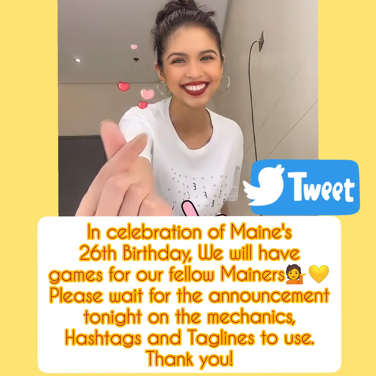 elsma29's tweet photo. HEY MAINERS...SALI NA!! All for @mainedcm All for LOVE😍@macmendoza75 
Thank you mga nag sponsor Sis @tintirintin22 @superMaineDei @rose09143 @Abigailgallosa1 
#MaineMendoza 
Maine Mendoza 26naBUKAS
Support DADDYSGURL https://t.co/pHWtCzohMK